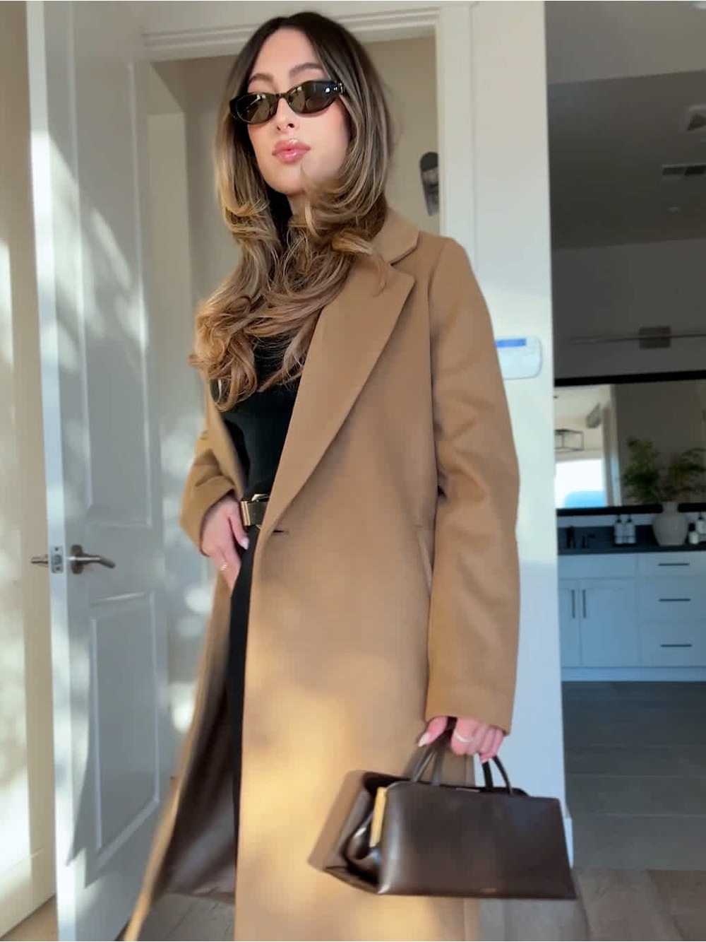 Quince Wool Cashmere Blazer Coat, Caramel, L